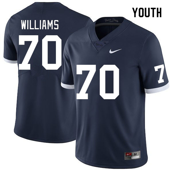 Youth #70 J'ven Williams Penn State Nittany Lions College Football Jerseys Stitched Sale-Retro - Click Image to Close
